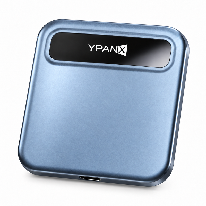 Illustrative company logo engraving concept on the P2000 SSD