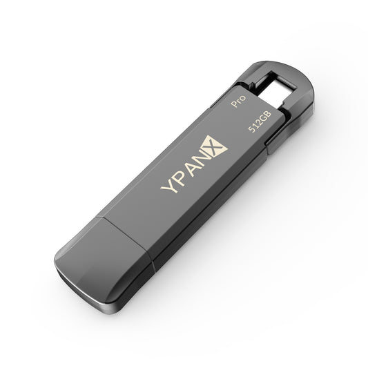 YPANX 512GB Pro Portable SSD, 1000MB/s Speed, USB 3.2 Gen 2 + Type C Dual-Port, Lightweight External SSD for iPhone 15/16/Pro, Android, Windows, Mac, Tablets
